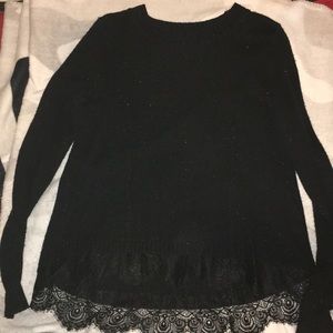Plain black, Lacey sweater